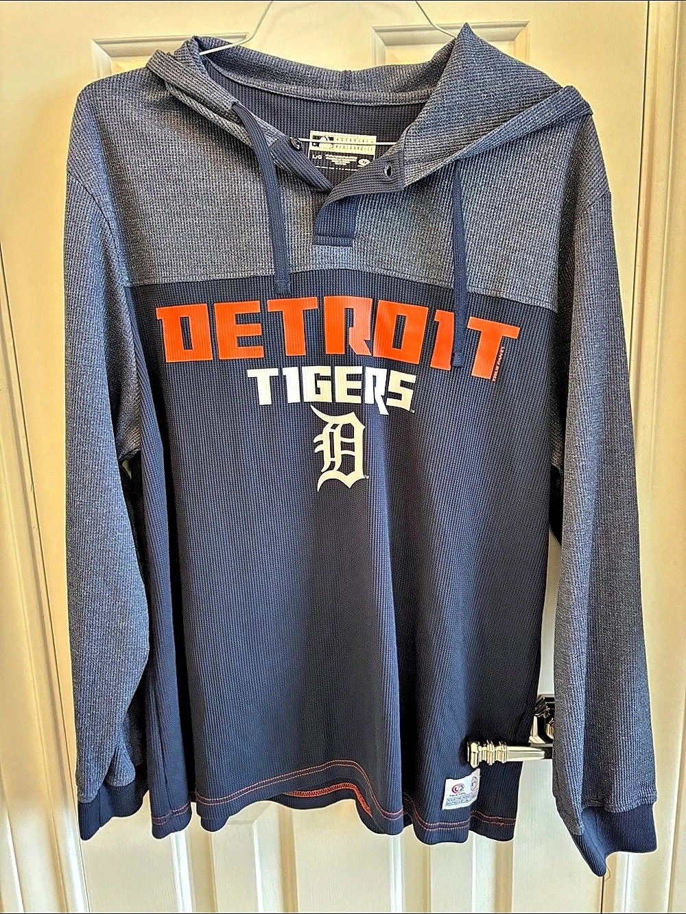 Detroit Tigers Waffle Hoodie20 Size Large